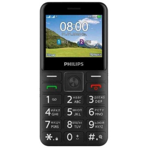 Мобильный телефон Philips E207 Xenium 32Mb черный моноблок 2Sim 2.31" 240x320 Nucleus 0.08Mpix GPS GSM900/1800 GSM1900 FM A-GPS microSD max32Gb