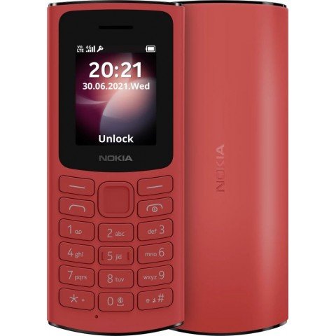 Мобильный телефон Nokia 106 (TA-1564) DS EAC красный моноблок 2Sim 1.8" 120x160 Series 30+ GSM900/1800 GSM1900 FM Micro SD max32Gb
