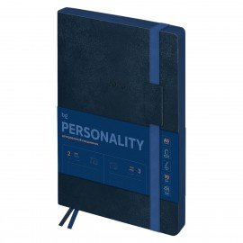 Ежедневник датированный 2026г., А5, 176л., мягкий переплет, кожзам, BG &quot;Personality синий