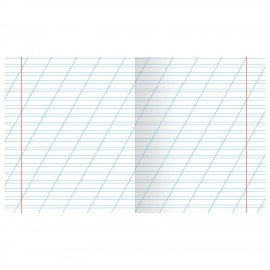 Тетрадь ЗЕЛЁНАЯ обложка 12 л., косая линия с полями, офсет, "HATBER", 12Т5D(С)6(T52440)