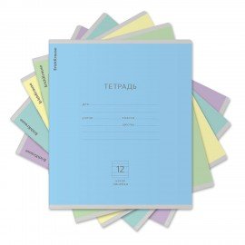 Тетрадь 12 л., ERICH KRAUSE, узкая линия, обложка мелованный картон, "Классика", 35204