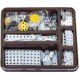 Конструктор металлический ЮНЛАНДИЯ "Для уроков труда №2", развивающий, 290 элементов, 104680