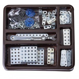 Конструктор металлический ЮНЛАНДИЯ "Для уроков труда №5", развивающий, 155 элементов, 104683