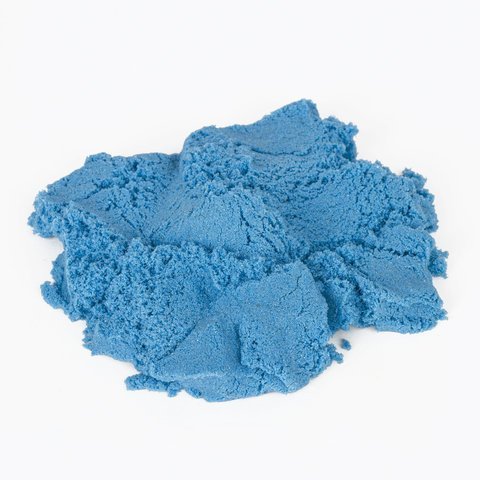Песок для лепки кинетический ЮНЛАНДИЯ, синий, 500 г, 2 формочки, ведерко, 104996