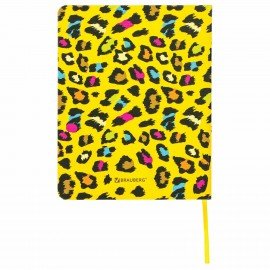 Дневник 1-11 класс 48 л., кожзам (твердая), шелкография, BRAUBERG, "ЛЕОПАРД", 105988