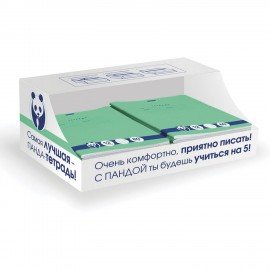 Тетрадь 12 л., HATBER Premium, частая косая линия, обложка картон, "Панда", 12Т5A5_23630