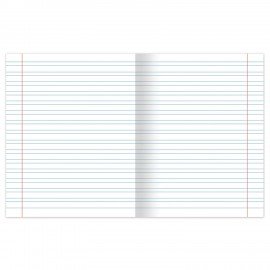 Тетрадь ЗЕЛЁНАЯ обложка 12 л., узкая линия с полями, офсет, "ПЗБМ", 19964