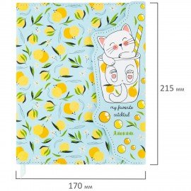 Дневник 1-11 класс 48 л., кожзам (твердая), магнитный клапан, ЮНЛАНДИЯ, "Котик", 106562