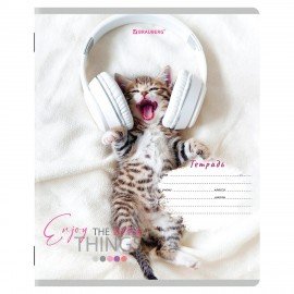 Тетради 12 л. КОМПЛЕКТ 10 шт. BRAUBERG, клетка, обложка картон, ПИТОМЦЫ, 106663