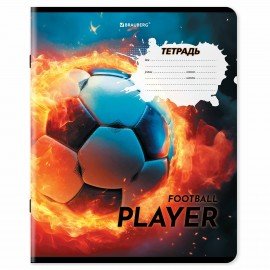 Тетради ДЭК 18 л. КОМПЛЕКТ 10 шт., BRAUBERG, клетка, обложка картон, Футбол, 106756