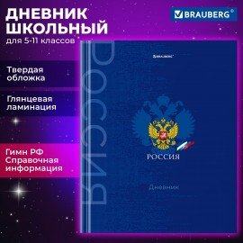 Дневник 5-11 класс 48 л., твердый, BRAUBERG, глянцевая ламинация, с подсказом, "Символика", 106878