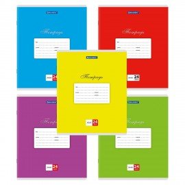 Тетради ДЭК 24 л,. КОМПЛЕКТ 20 шт., BRAUBERG КЛАССИКА, линия, обложка картон, АССОРТИ (5 видов), 106977