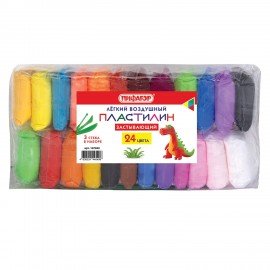 Пластилин лёгкий воздушный застывающий 24 цвета, 210 г, 3 стека, ПИФАГОР, 107040