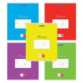 Тетради ДЭК 12 л. КОМПЛЕКТ 10 шт. BRAUBERG КЛАССИКА, клетка, обложка картон, АССОРТИ, 107057