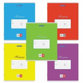 Тетради ДЭК 12 л. КОМПЛЕКТ 20 шт. BRAUBERG КЛАССИКА, косая линия, обложка картон, АССОРТИ, 107072