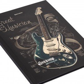 Дневник 5-11 класс 48 л., твердый, BRAUBERG, матовая ламинация, с подсказом, Гитара, 107185