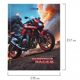 Дневник 5-11 класс 48 л., твердый, BRAUBERG, глянцевая ламинация, с подсказом, Байк, 107186