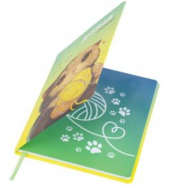 Дневник 1-11 класс 48л, кожзам (твердая), печать, глиттер, ЮНЛАНДИЯ, Котик, 107217