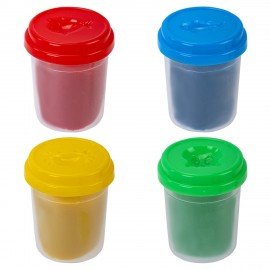 Тесто пластилин для лепки СУПЕР ПЛАСТИЧНОЕ, 4 цвета, 200г, крышки-штампики, BAMBOX (БАМБОКС), 107247