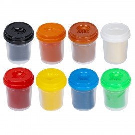 Тесто пластилин для лепки СУПЕР ПЛАСТИЧНОЕ, 8 цветов, 400г, крышки-штампики, BAMBOX (БАМБОКС), 107248