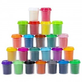 Тесто пластилин для лепки СУПЕР ПЛАСТИЧНОЕ, 24 цвета, 1200г, крышки-штампики, BAMBOX (БАМБОКС), 107249