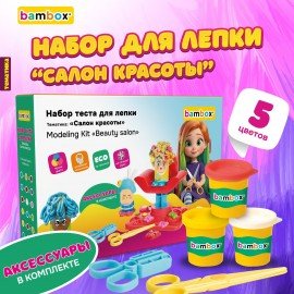 Тесто пластилин для лепки BAMBOX (БАМБОКС), НАБОР "Салон красоты" с парикмахерским креслом, 107254