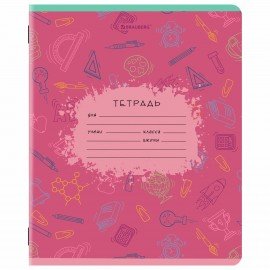 Тетрадь 12 л. BRAUBERG клетка, обложка картон, ПАТТЕРН, 107267