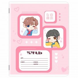 Тетрадь 12 л. ЮНЛАНДИЯ, клетка, обложка картон, МИКС-2, 107273