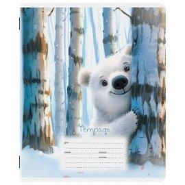 Тетрадь 12 л. ЮНЛАНДИЯ, клетка, обложка картон, МИШКИ, 107275