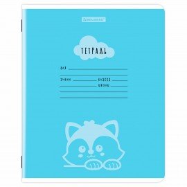 Тетрадь 12 л. BRAUBERG клетка, обложка картон, УШИ-ЛАПЫ-НОС, 107278