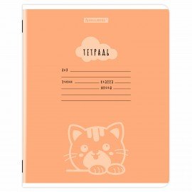 Тетрадь 12 л. BRAUBERG клетка, обложка картон, УШИ-ЛАПЫ-НОС, 107278