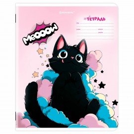 Тетради ДЭК 12 л., КОМПЛЕКТ 10 шт., BRAUBERG, клетка, обложка картон, "КОТИКИ", 107318