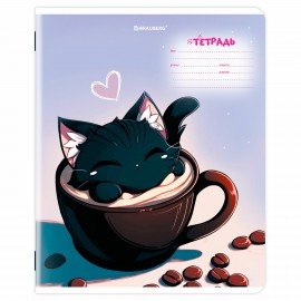 Тетради ДЭК 12 л., КОМПЛЕКТ 10 шт., BRAUBERG, клетка, обложка картон, "КОТИКИ", 107318