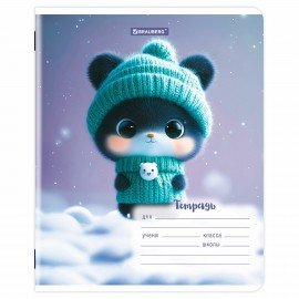 Тетради ДЭК 12 л., КОМПЛЕКТ 10 шт., BRAUBERG, клетка, обложка картон, "МИЛЫЕ ЗВЕРУШКИ", 107319