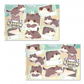 РЕЗЕРВ Альбом д/рис. А4 40л., скоба, обложка картон, BRAUBERG CUTE CATS, 203х288мм, х, 107351