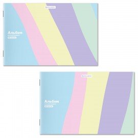 РЕЗЕРВ Альбом д/рис. А4 40л., скоба, обложка картон, BRAUBERG, 203х288мм, PASTEL, (2, 107362