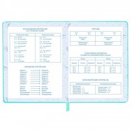 Дневник для музыкальной школы 48л, обложка кожзам твердая, фольга, BRAUBERG, мятный, КОТИК, 107367