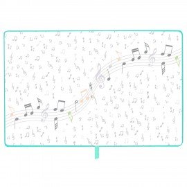 Дневник для музыкальной школы 48л, обложка кожзам твердая, фольга, BRAUBERG, мятный, КОТИК, 107367