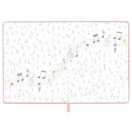 Дневник для музыкальной школы 48л, обложка кожзам твердая, фольга, BRAUBERG, розовый, НОТКИ, 107368