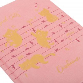 Дневник для музыкальной школы 48л, обложка кожзам твердая, фольга, BRAUBERG, розовый, НОТКИ, 107368