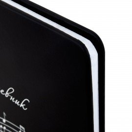 Дневник для музыкальной школы 48л, обложка кожзам твердая, фольга, BRAUBERG, черный КЛАССИКА, 107369