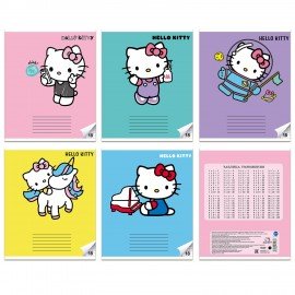 Тетрадь 18 л. CENTRUM клетка, обложка картон, "Hello Kitty" (микс в спайке), 74544