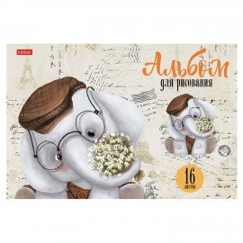 Альбом д/рис. А4 16л., скоба, обложка картон, HATBER, 205х290мм, Зоозаврики, 16А4В