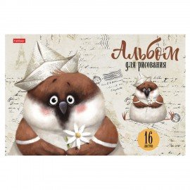 Альбом д/рис. А4 16л., скоба, обложка картон, HATBER, 205х290мм, Зоозаврики, 16А4В