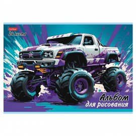 Альбом д/рис. А4 24л., скоба, обложка картон, HATBER, 205х290мм, Ассорти-Выпуск №4, 24А4В