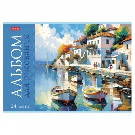 Альбом д/рис. А4 24л., скоба, обложка картон, HATBER, 205х290мм, Ассорти-Выпуск №4, 24А4В