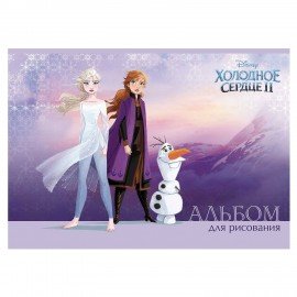 Альбом д/рис. А4 30л., скоба, обложка картон, HATBER, 205х290мм, Холодное сердце (DISNEY), 30А4В