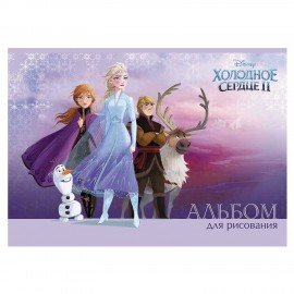 Альбом д/рис. А4 30л., скоба, обложка картон, HATBER, 205х290мм, Холодное сердце (DISNEY), 30А4В
