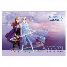 Альбом д/рис. А4 30л., скоба, обложка картон, HATBER, 205х290мм, Холодное сердце (DISNEY), 30А4В