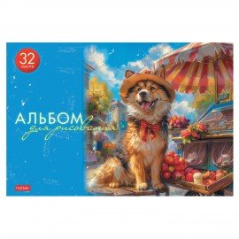 Альбом д/рис. А4 32л., скоба, обложка картон, HATBER, 205х290мм, Ассорти-Выпуск №4 (5 видов), 32А4Вя